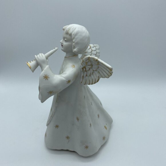 Vintage Pair Of SCHMID BROTHERS Music Box Angels Harp & Horn 7” - Picture 9 of 14